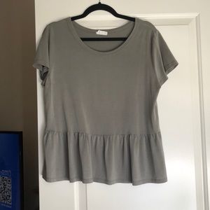 Hunter green Short sleeve Peplum top